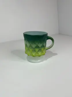 ANCHOR HOCKING, FIRE KING, VINTAGE, KIMBERLY DIAMOND, COFFEE CUP, GREEN FADE