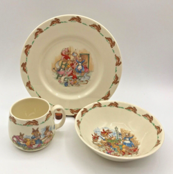 ROYAL DOULTON BUNNYKINS  BONE CHINA 3 PC SET PLATE BOWL CUP MUG VINTAGE NIB