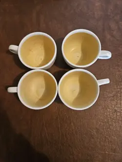 LOT OF 4 VINTAGE FRANCISCAN EARTHENWARE HACIENDA GOLD COFFEE/TEA CUPS MUGS 3.5