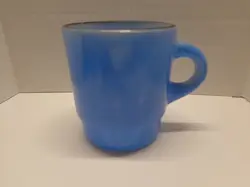VINTAGE FIRE KING MILK GLASS STACKING COFFEE MUG CUP BLUE