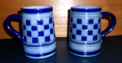 TWO VINTAGE BLUE