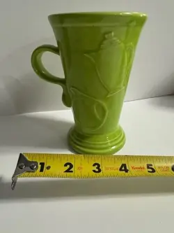 VINTAGE FIESTA CHARTREUSE GREEN PEDESTAL LATTE CAPPUCCINO MUG