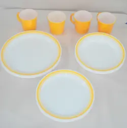 16 PC SET VINTAGE CORELLE CITRUS DINNERWARE SET  PLATES, BOWLS, MUGS