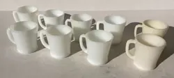 ANTIQUE OLD VINTAGE LOT FIRE KING MILK GLASS COFFEE MUGS D HANDLE