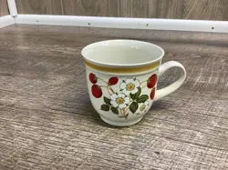 VINTAGE SHEFFIELD STRAWBERRIES AND CREAM STONEWARE MUG CUP - READ