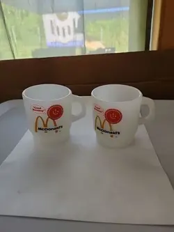 VTG MCDONALDS GOOD MORNING SUNSHINE COFFEE CUP MUG ANCHOR HOCKING FIREKING