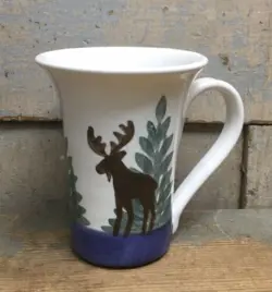 POTTERY HANDPAINTED MOOSE