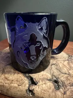 ETCHED WOLF GLASS