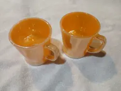 VINTAGE FIRE KING PEACH LUSTER COFFEE MUGS SET OF 2