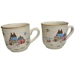 VINTAGE 80S COTTAGECORE FARMCORE STONEWARE MUGS INTERNATIONAL STONEWARE JAPAN