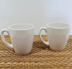 WHITE STONEWARE MUGS