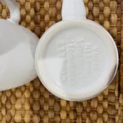 WHITE STONEWARE MUGS
