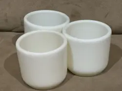 VINTAGE SET OF 3 CORNING WWII NAVY WATCHMAN MILK GLASS MUGS HAND WARMER USA 1941