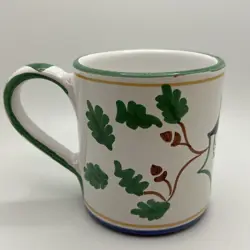 DERUTA BRITA HOLMQUIST “RHINO”HAND MADE MUG IN ITALY 12OZ DIPINTO A MANO