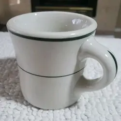 VINTAGE SHENANGO CHINA RESTAURANT WARE GREEN LINES COFFEE MUGS DINER 