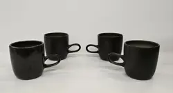 SET OF 4 HEATH CERAMICS STUDIO MUGS VINTAGE LOW HANDLE