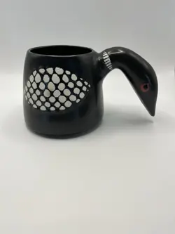 STEPHEN SCHIFFER VINTAGE STUDIO ART FIGURAL LOON MUG ART POTTERY SIGNED