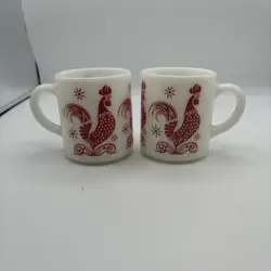 ROOSTER MILK GLASS