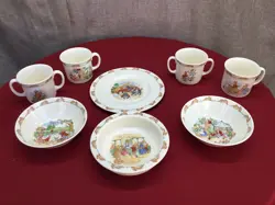 VINTAGE ROYAL DOULTON BUNNYKINS 8 PIECE CHILD'S BONE CHINA DINNERWARE SET