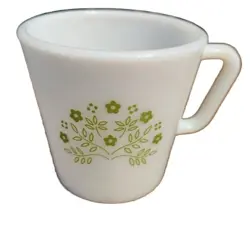 VINTAGE PYREX MILK GLASS SUMMER IMPRESSIONS GREEN HONEYDEW COFFEE MUG D- HANDLE