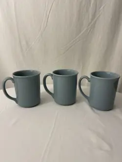 VINTAGE CORNING WARE COFFEE MUGS CUPS LIGHT BLUE LOT OF 3
