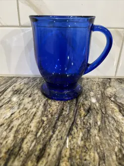 BLUE GLASS HANDLED