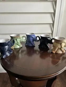 VINTAGE FRANKOMA GOP ELEPHANT MUGS