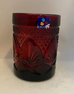 VINTAGE CRISTAL D' ARQUES DURAND FRANCE ANTIQUE RUBY RED GLASS MUG COFFEE CUP