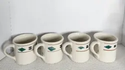HARTSTONE SOUTHWESTERN MUGS SET OF 4 USA POTTERY 1982 VINTAGE B