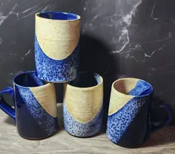 BLUE/TAN POTTERY