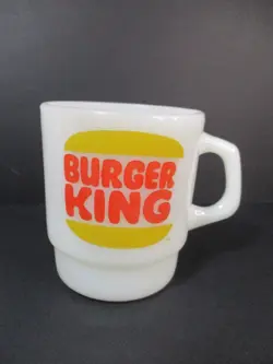 VINTAGE FIRE-KING BURGER KING HAMBURGER LOGO RESTAURANT ADVERTISING COFFEE MUG