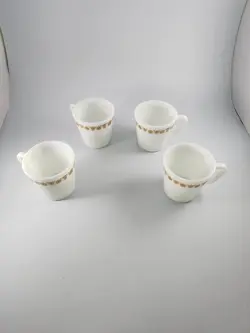 VTG CORNING WARE CORELLE PYREX BUTTERFLY GOLD SET OF 4 COFFEE MUGS D HANDLE