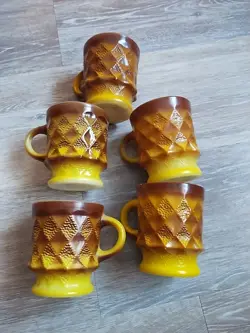 CUP YELLOW BROWN