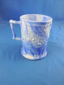 HANDLED MUG BLUE/WHITE