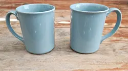 VINTAGE CORNING GRAY BLUE COFFEE TEA CUP MUGS SET OF 2