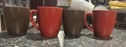 4 CORELLE STONEWARE COFFEE MUGS VINTAGE