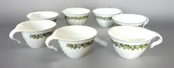 VTG SET OF 7 CORELLE SPRING BLOSSOM CRAZY DAISY HOOK HANDLE CUPS COFFEE TEA MUGS