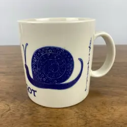 VINTAGE TAYLOR & NG MUG  L'ESCARGOT FRENCH BLUE SNAIL 1979 JAPAN