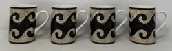 DESIGNER MUGS POMPEII BY SASAKI LOT OF 4 VINTAGE JAPANESE FINE CHINA MADE IN USA