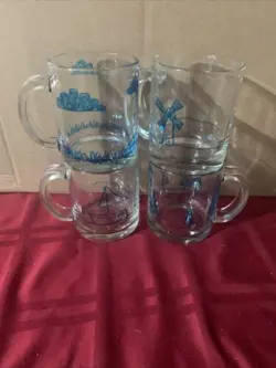 MUGS CLEAR W/BLUE
