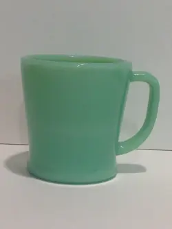 VINTAGE FIRE KING JADEITE GREEN COFFEE CUP MUG D HANDLE OVEN WARE