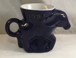 VINTAGE FRANKOMA POTTERY POLITICAL DEM DEMOCRAT DONKEY MUG 1994