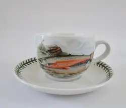 VTG PORTMEIRION COMPLEAT ANGLER ALPINE CHAR TORGOCH LARGE MUG & SAUCER