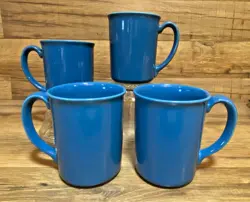 SET OF 4 - VTG. CORNING CORELLE - DARK BLUE - COFFEE CUPS / MUGS - EUC
