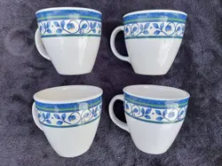4 PFALTZGRAFF ORLEANS COFFEE TEA CUPS MUGS USA VINTAGE