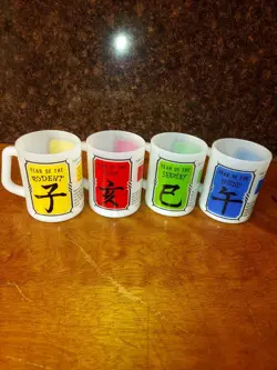 GLASS ZODIAC CUPS