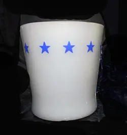 GLASS MUG W/BLUE