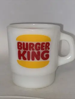 VINTAGE  BURGER KING HAMBURGER LOGO RESTAURANT ADVERTISING COFFEE MUG