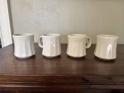 VINTAGE HOMER LAUGHLIN BEST CHINA WHITE RESTAURANT WARE COFFEE MUG 8 OZ SET OF 4