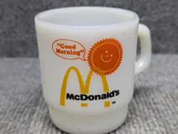 VTG ANCHOR HOCKING OVEN PROOF FIRE KING MCDONALD'S GOOD MORNING COFFEE CUP MUG